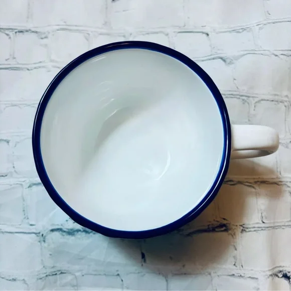 City To Cottage London Handmade Ceramic Blue Striped Mug XL 17.5oz - Picture 4 of 9